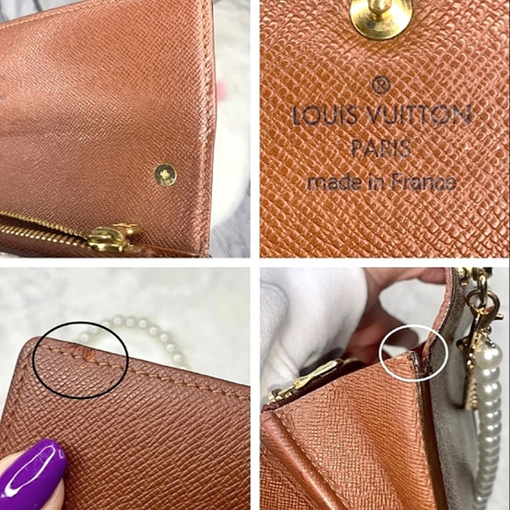 🌺 Louis Vuitton Long Portefeuille Sarah Wallet on Chain Pre-owned WOC - Picture 15 of 16